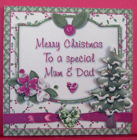 Merry Christmas to a Special Mum & Dad Card Front by Eunice Roberts