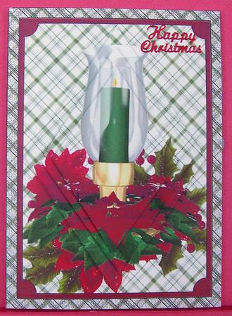 Candle & Poinsettia Diamond Pyramid by Eunice Roberts