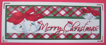 Slim Large Dl Christmas Bells Card by Eunice Roberts