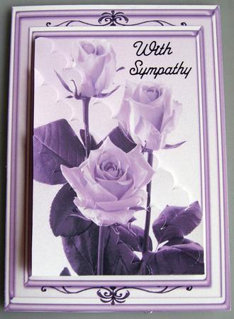 Roses Corner Shell Stacker Multiple Greetings Purple by Eunice Roberts