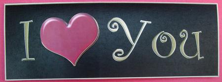 Large Dl I Love You Quick Cut and Fold Card by Eunice Roberts