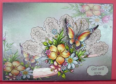 Butterfly and Flowers by Eunice Roberts