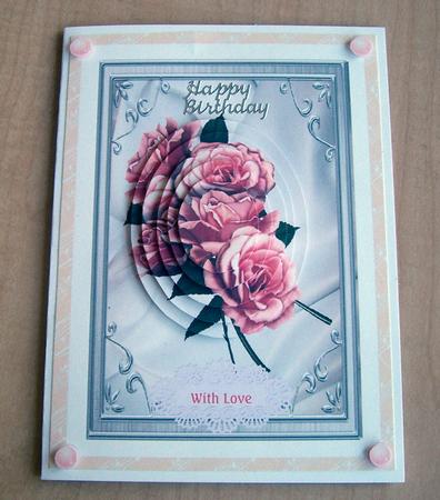 Salmon Pink Roses with Love, Music & Pearls by Eunice Roberts