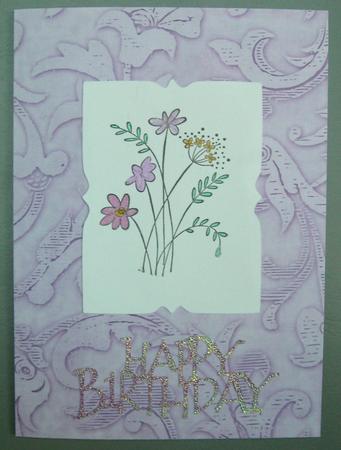 Lilac Vintage Calico Swirl A4 Backing Paper by Eunice Roberts