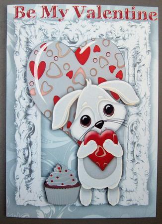 Sweet Little Love Bunny with Heart for Valentines A4 by Eunice Roberts