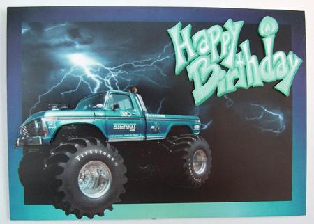 Blue Monster Truck Decoupage by Eunice Roberts