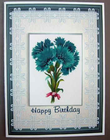 2 Blue Floral Card Fronts/toppers by Eunice Roberts