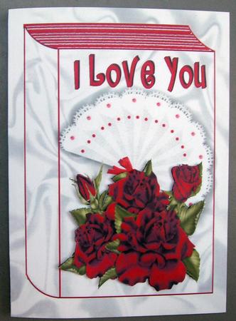 I Love You Red Roses with Fan Folded Book A4 by Eunice Roberts