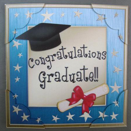 8 x 8 Congratulations Graduate Scalloped Corner Topper by Eunice Roberts
