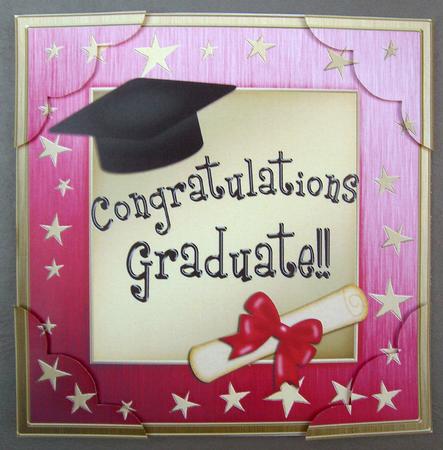 8 x 8 Congratulations Graduate Scalloped Corner Topper by Eunice Roberts