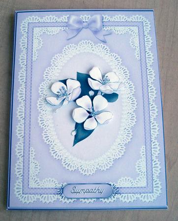 A4 Pearls, Lace and Ribbon Plain Card Base by Eunice Roberts