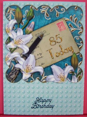 White Lily Teal Scallop Postcard 85 Today Step by Step by Eunice Roberts