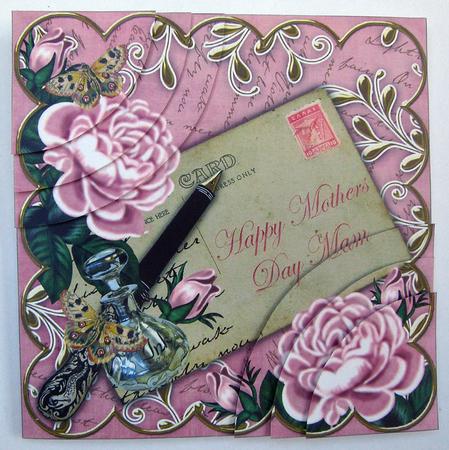 Pink Roses Pink Mothers Day Mam 6in Duo Corner Stacker by Eunice Roberts