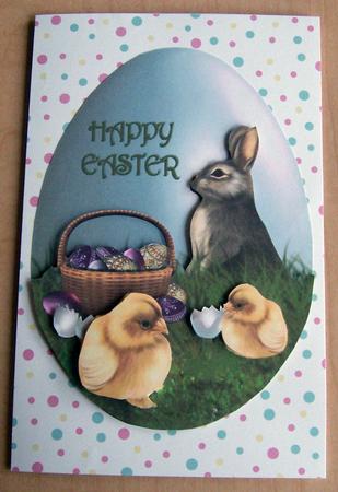 Easter Egg Shaped Card and Decoupage by Eunice Roberts