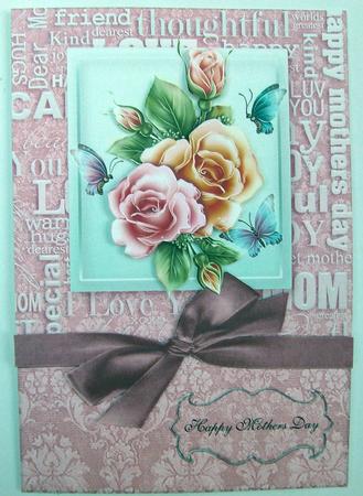 Mothers Day Floral Card Front by Eunice Roberts