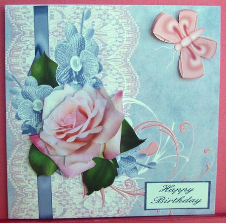 Pink and Blue and Butterflies Too Quick Card by Eunice Roberts