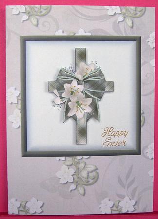 Oval Cross in Light Green Backing Paper 2 by Eunice Roberts