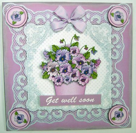 Blue and Plum Pansies by Eunice Roberts