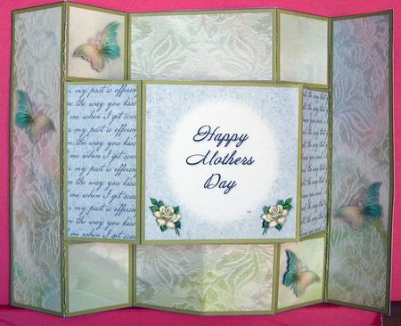 Fantasy Butterfly 2 - Happy Mothers Day - Tri Shutter Card by Eunice Roberts