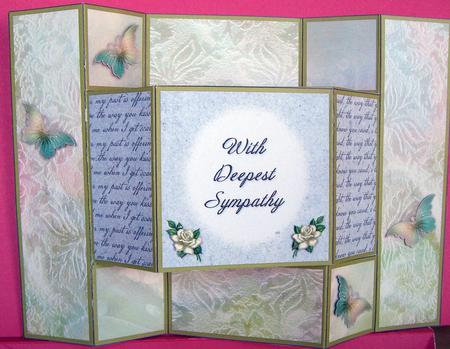 Fantasy Butterfly 2 - Deepest Sympathy - Tri Shutter Card by Eunice Roberts