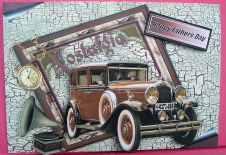 Nostalgia Vintage Car with Accessories Fathers Day A4 by Eunice Roberts