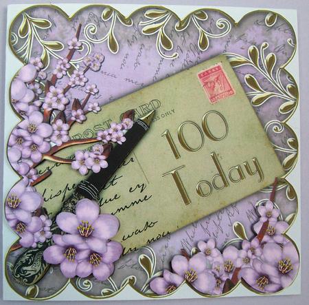 Lilac Cherry Blossom Postcard 100 Today Step by Step by Eunice Roberts