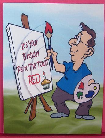 Be an Artist Paint the Town Red Oval Pyramid by Eunice Roberts