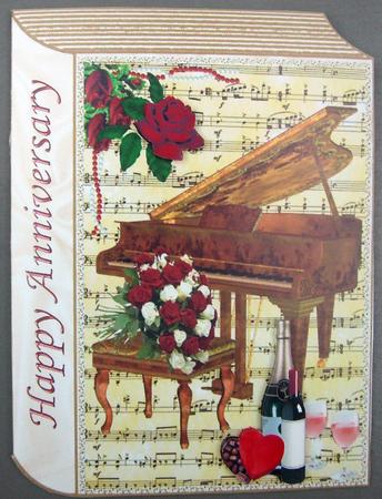 Beautiful Anniversary Folded Book with Champagne and Roses by Eunice Roberts