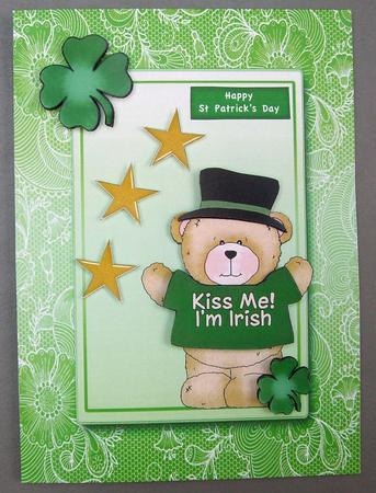 St Patricks Day Bear with Top Hat by Eunice Roberts