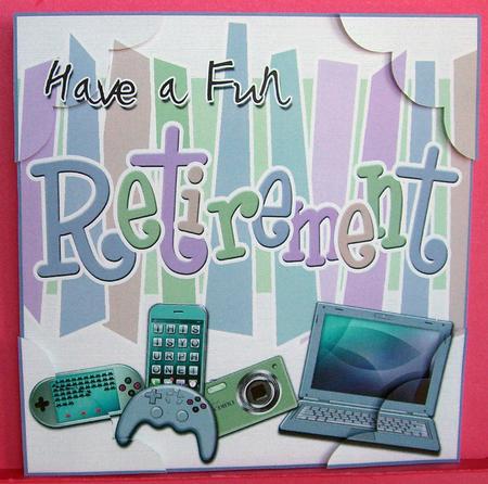 Retirement Gadgets Games N Gizmos Wavy Corner Topper by Eunice Roberts
