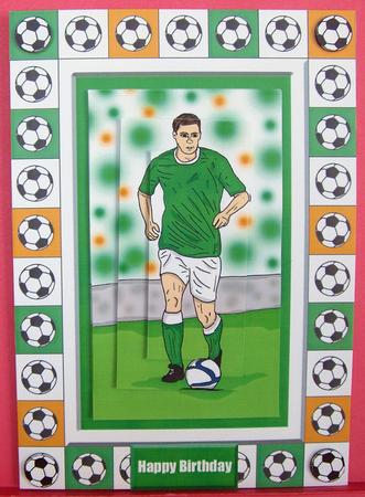 Footballer (green) - A5 by Eunice Roberts