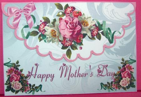 Beautiful Roses for Mothers Day, on Scalloped Envelope A4 by Eunice Roberts
