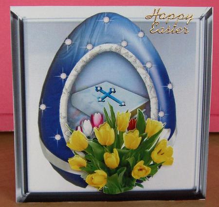 Blue Egg Easel Card by Eunice Roberts