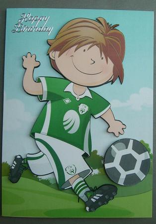 Mini Dude Footballer Ireland Strip A4 by Eunice Roberts