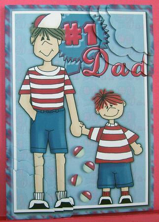 Number 1 Dad Corner Scallop Pyramid by Eunice Roberts