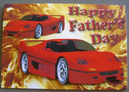 Red Sports Car on Gold Effect Background A4 by Eunice Roberts