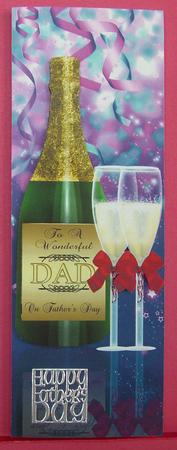 Wine Bottle Father's Day Greeting Card Front by Eunice Roberts