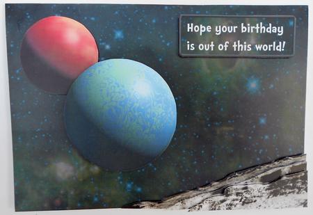 Outer Space Male Birthday or Fathers Day Card by Eunice Roberts