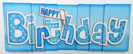 Dl Happy Birthday Felties Side Stacker Topper by Eunice Roberts