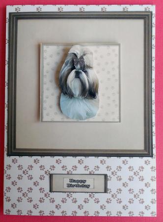 Shih Tzu Portrait 3D Decoupage by Eunice Roberts