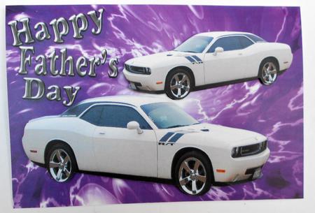 White Car on Purple Abstract Background A4 by Eunice Roberts