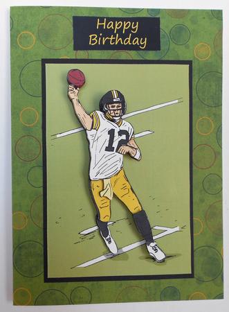 American Football 1 (black, White & Yellow) - Decoupage by Eunice Roberts