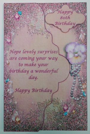 Pretty 70th & 80th Birthday Card Front by Eunice Roberts