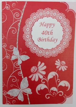 40th Birthday with Butterflies and Flowers by Eunice Roberts