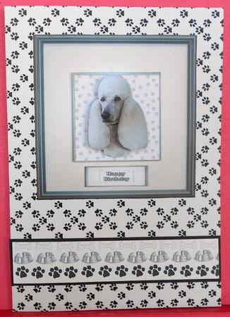 Poodle (standard) Portrait 3D Decoupage by Eunice Roberts