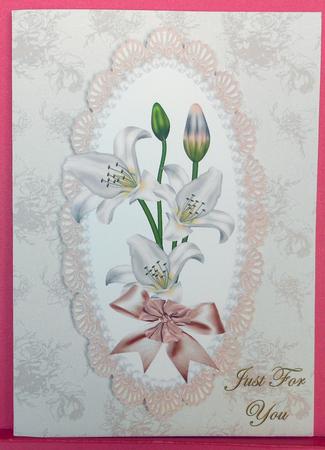 A4 Lillies in Soft Pink by Eunice Roberts