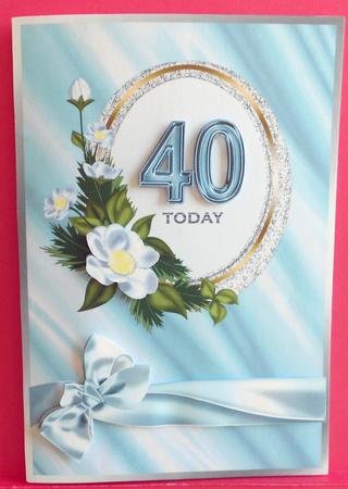 Oval Frame with Flowers 40th Birthday by Eunice Roberts