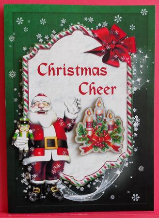 Santa's Christmas Cheer A5 Card Front with Step by Step by Eunice Roberts