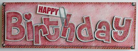 Large Dl Happy Birthday Denim Felties Quick Card N Decoupage by Eunice Roberts