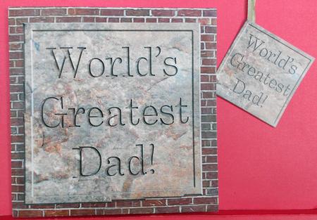 World's Greatest Dad Set in Stone Shell Edged Corner Stacker by Eunice Roberts